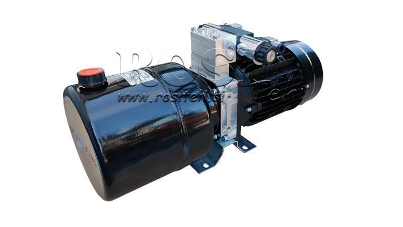 MINI HYDRAULIKAGGREGAT 230V AC (1,5 kW) 110 bar - 5,8 cc - 8,2 lit/min - Tank 6 lit