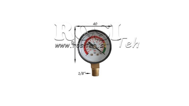VACUUM METER FOR HYDRAULISK FILTER -1 - 0 BAR - 1/8