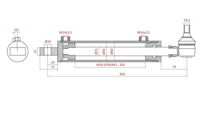HYDRAULIKLENKZYLINDER FIAT-NEW HOLLAND OEM-5189891