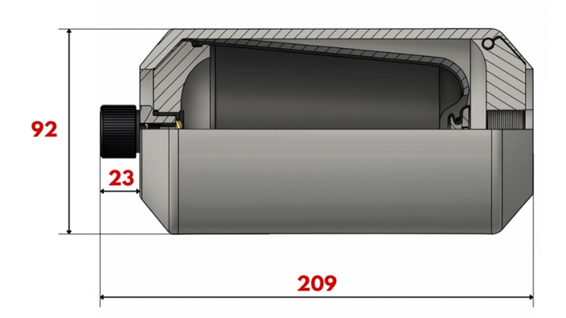 HYDROSPEICHER 0,75 LIT - M18x1,5