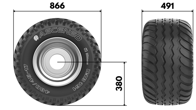 19.0/45-17 PNEUMATIKKER AW708 14PL MED FÆLG 16,00X17