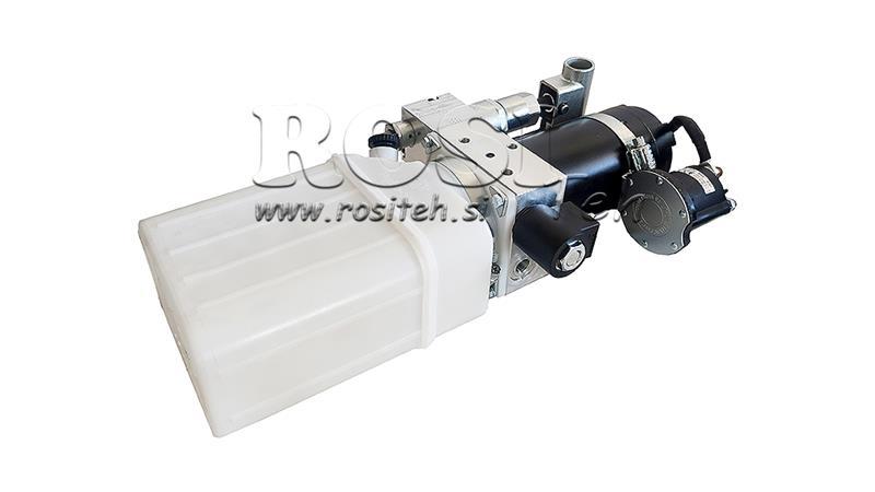 MINI HYDRAULISK AGGREGAT 24V DC - 0.8kW = 0.5cc - 1.5 lit - enfase enhed (PVC) med manuel pumpe
