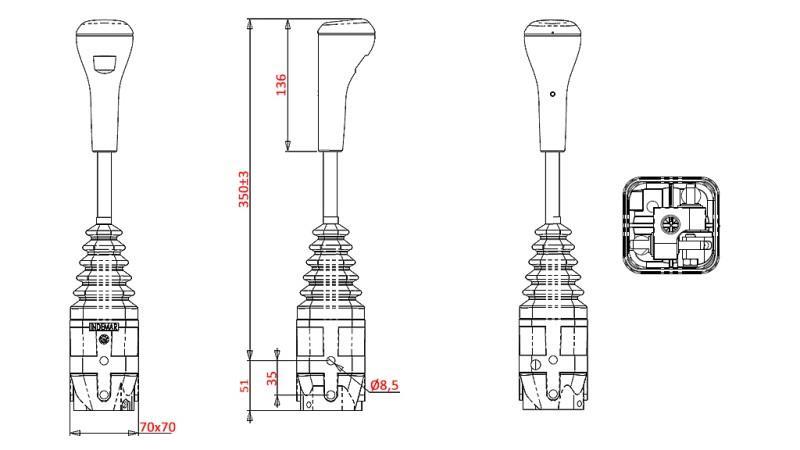 JOYSTICK INDEMAR FÜR GABELHEBE - OHNE KNOPF