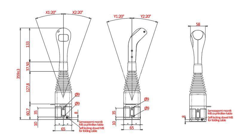 JOYSTICK NIMCO FÜR RUNDE WINSCH - OHNE KNOPF
