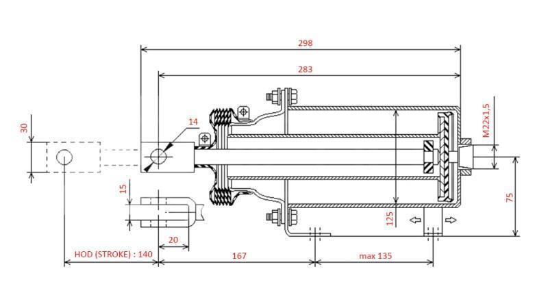 LUFTBREMS CYLINDER - MEMBRAN 125 mm