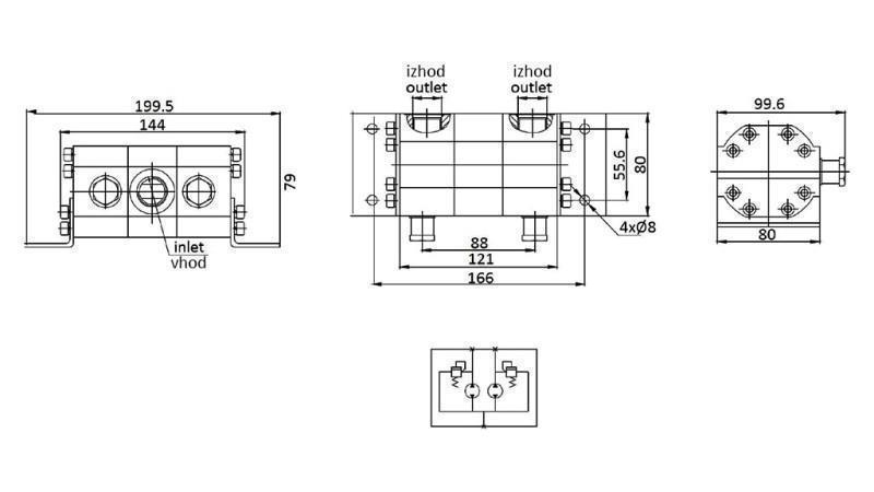 HYDRAULISK GEARKASSE PUMPE FLOW 2/1 (9.5-18.9lit - max.240bar) 4.2cc/SEG