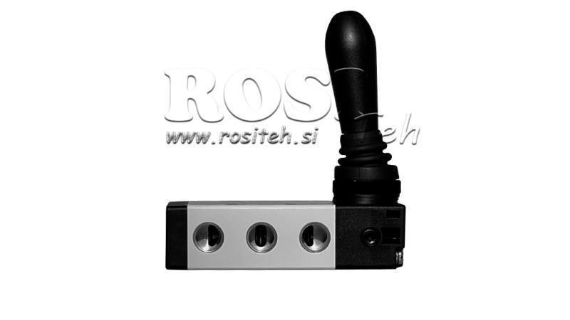 PNEUMATISK HÅNDVENTIL 5/2 1/4 PRT-0852-ARV RETUR MED FJEDER