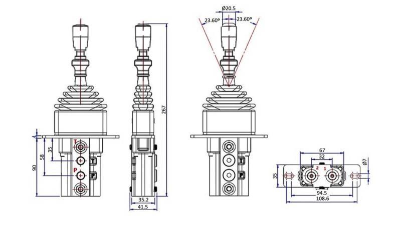 HYDRAULISCHER JOYSTICK MIT VERRIEGELUNG