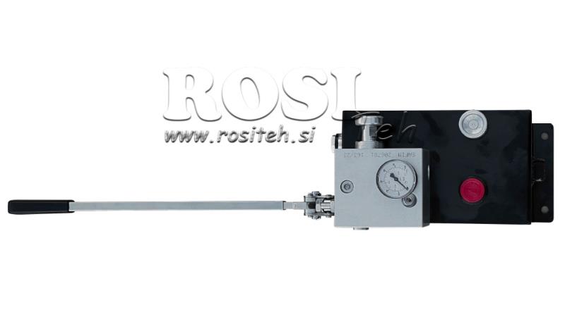 HYDRAULISK RVBR AUTOMATISK VENTIL TIL FJEDER CYLINDER MED RESERVOIR OG NØDHAANDTAG