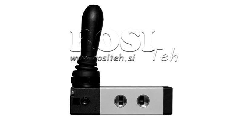 PNEUMATISK HÅNDVENTIL 5/2 1/4 PRT-0852-ARV RETUR MED FJEDER