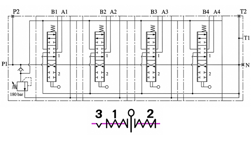 ROČNI HIDRAVLIČNI VENTIL MONOBLOK 4xZ50 + PLAVAJOČ