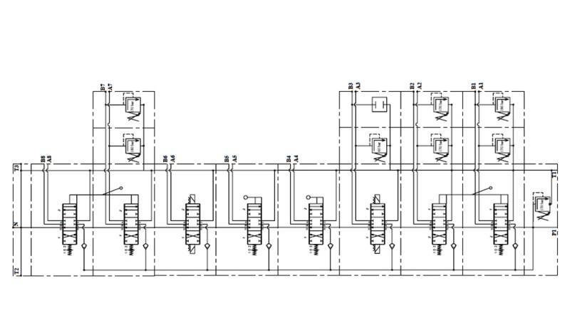 HYDRAULISK VENTIL HIAB 8xPC70   2x JOYSTICK - ELEKTRISK KONTROL 12V