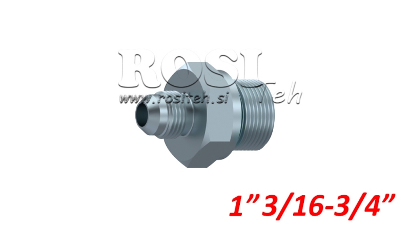 RÉDUCTEUR HYDRAULIQUE 1 3/16 JIC74°-3/4 GAZ