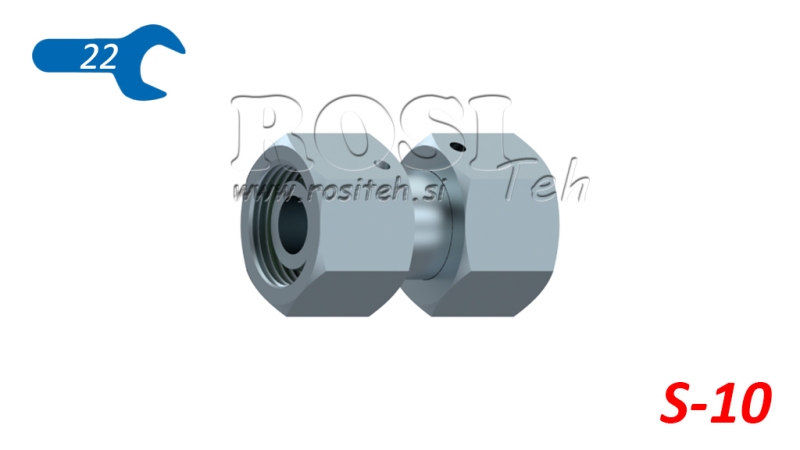 RACCORD HYDRAULIQUE DOUBLE ÉCROU TOURNANT (10S) M18X1,5