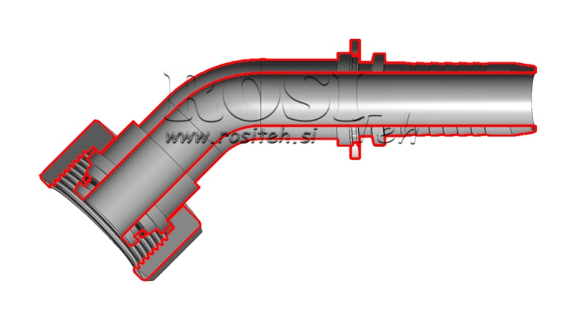HYDRAULISK FORBINDELSE DKOS 14 MED HUN ELBOW 45 DN10-M22X1,5