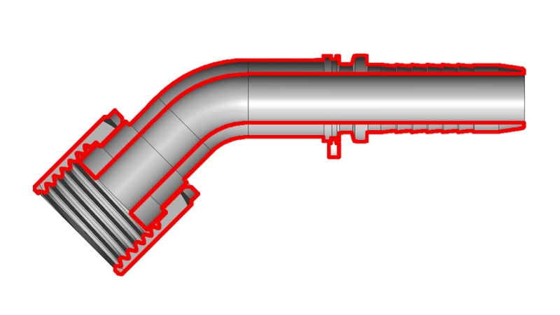HYDRAULISCHE AANSLUITING DKORFS VROUWELIJKE ELBOW 45° DN8-11/16-16