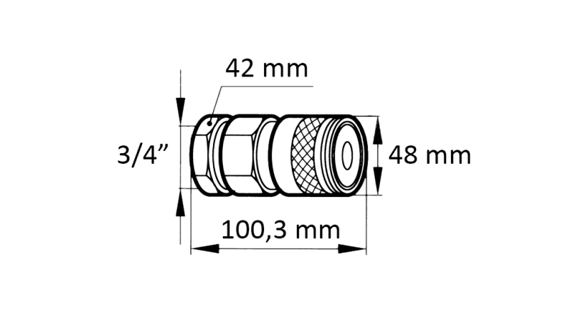 QUICK COUPLING GRAVEMASKINE FFH HUN 3/4 48MM
