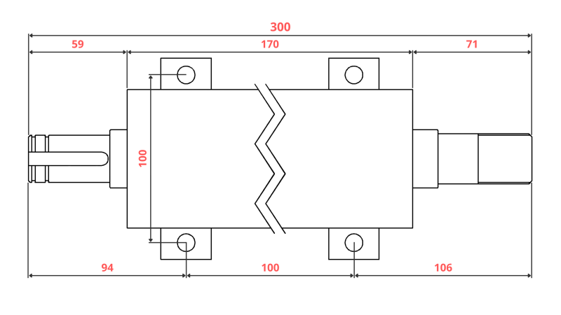 STØBEJERNS CIRKELSAVAKSEL 300MM (VENSTRE GEVIND)