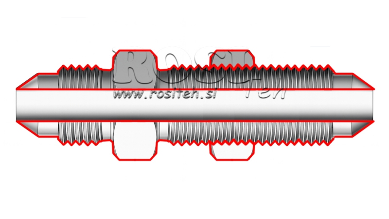 HYDRAULISCHE DOPPELSCHRAUBE AGJ JIC74° - VERLÄNGERT 3/4