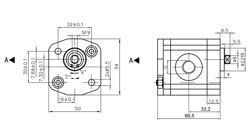 HYDRAULIKPUMPE 00A1.5X033 GR.0 - 1,5cc - VENSTRE