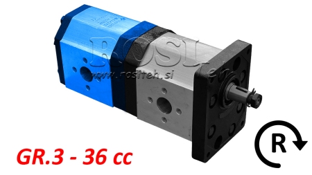 HYDRAULISK PUMPE 30C36X242 BAG GR.3 36 CC HØJRE