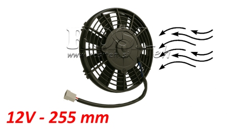 AXIAL LÜFTER - VENTILATOR 255 mm - ABLEITEND 12V