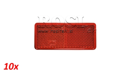 RÜCKSTRAHLER RECHTECKIG - ROT 105 x 48  (10 Stück Packung)