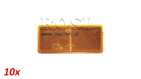RÜCKSTRAHLER RECHTECKIG - ORANGE 105 x 48 (10 Stück Packung)