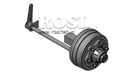 HALV-AXEL MED BREMSER 3.600 KG L.250 MM
