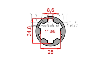 KARDANSKI NASTAVEK Z ZATIČEM 1-3/8 (130 mm)