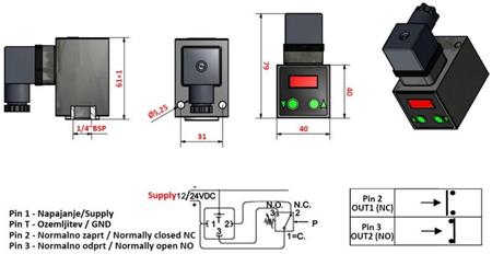 ELEKTRONISK TRYKSWITCH KLV55 0-200 BAR (MAX.500BAR)