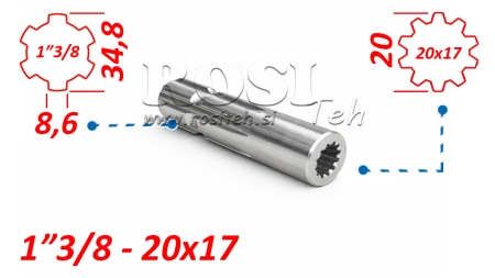 P.T.O. ADAPTER 1 3/8 x 20x17 12 teeth