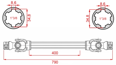 ΑΞΟΝΑΣ ΚΑΡΝΤΑΝ ECO 790mm 35-60HP STANDARD