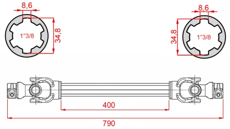 WAŁ KARDANA ECO 790mm 35-60HP STANDARD