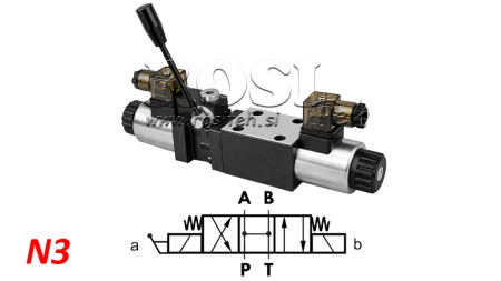 HIDRAVLIČNI ROČNI IN ELEKTRO MAGNETNI VENTIL CETOP 12/24/230V N3