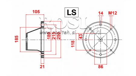 FLANGE HIDRÁULICO - BELL LS252 (EM2,2-4 KW/GR2)