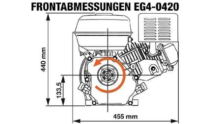 Benzinmotor EG4-420cc-9,6kW-13,1PS-3.600 U/min-H-KW25x88,5-manuelle Start