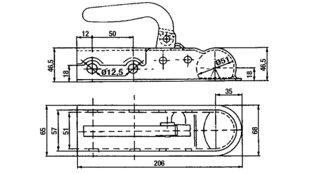 TRÆKHAK TIL BILTRAILER RUNDT FI50