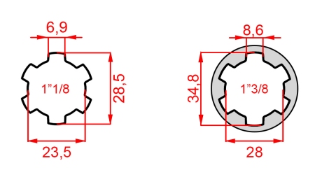 ADAPTER KARDANA Z 1-1/8 NA 1-3/8 (140 mm)