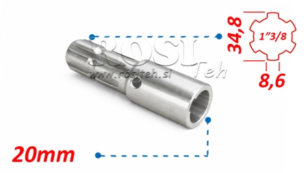 KARDANADAPTER 1-3/8 - HUL fi 20 mm (145 mm)