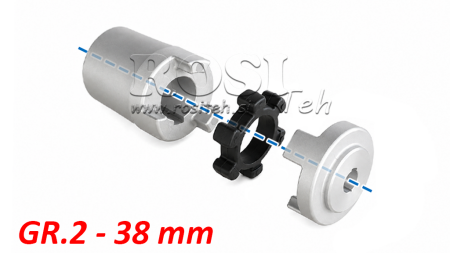 ACCOUPLEMENT ELASTIQUE EN CAOUTCHOUC ND16 (5,5-9 KW) 38 MM / GROUPE 2