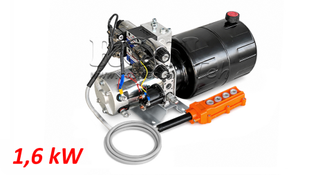 MINI HYDRAULINEN POWER-PACK 12V DC - 1.6kW = 2.1cc - 8 lit - 2x kaksisuuntainen yksikkö (metalli)