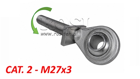GEWINDESPINDEL MIT GELENKKUGEL KAT.2 FÜR OBERLENKER M27X3 LINKSGEWINDE
