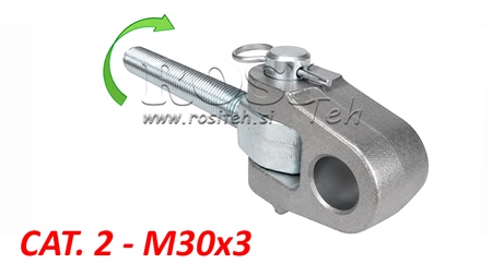 GABELGELENK MIT GEWINDESPINDEL KAT.2 FÜR SPECIALOBERLENKER M30X3