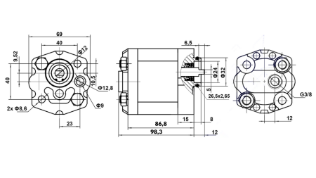 HYDRAULISK PUMP 10C5.8X302 5.8 CC HÖGER