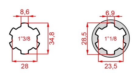 ADAPTER KARDANA ADAPTER Z 1-1/8 NA 1-3/8 (76 mm)