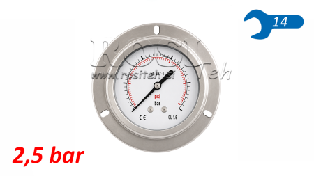 MANOMETER fi 63 mm REAR 0-2,5 BAR - 1/4