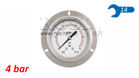 MANOMETER fi 63 mm REAR 0-4 BAR - 1/4