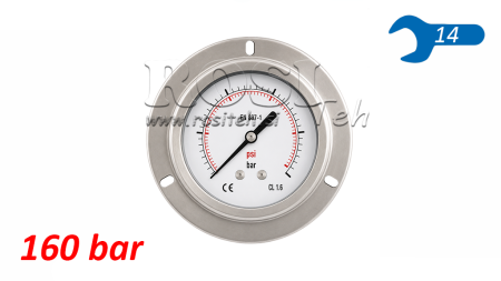 MANOMETER DN63 REAR 0 - 160 BAR - 1/4