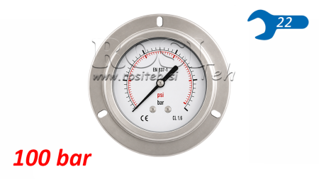 MANOMETER DN100 REAR 0 - 100 BAR - 1/2